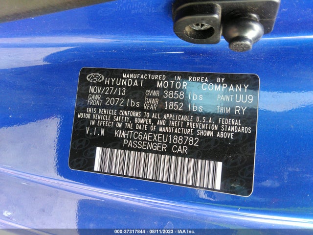 Hyundai Veloster Turbo 2014 KMHTC6AEXEU188782 Image 9