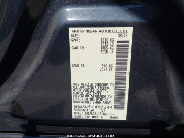 1N4AL3AP3FC497244 Nissan ALTIMA 2.5