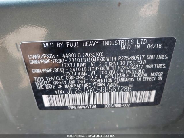 JF2SJAKC5GH567286 Subaru Forester 2.5i Limited