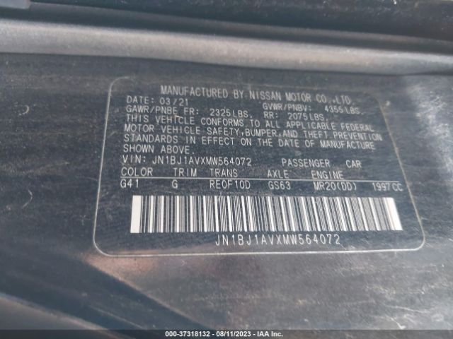 JN1BJ1AVXMW564072 Nissan Rogue Sport S