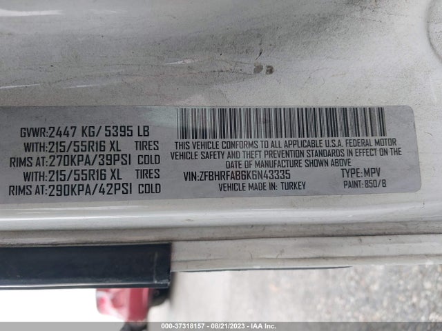 ZFBHRFAB6K6N43335 RAM Promaster City Tradesman