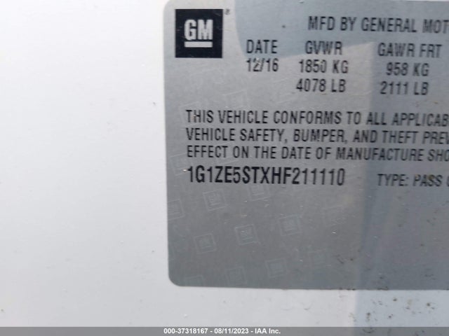 Chevrolet MALIBU LT 2017 1G1ZE5STXHF211110 Image 9