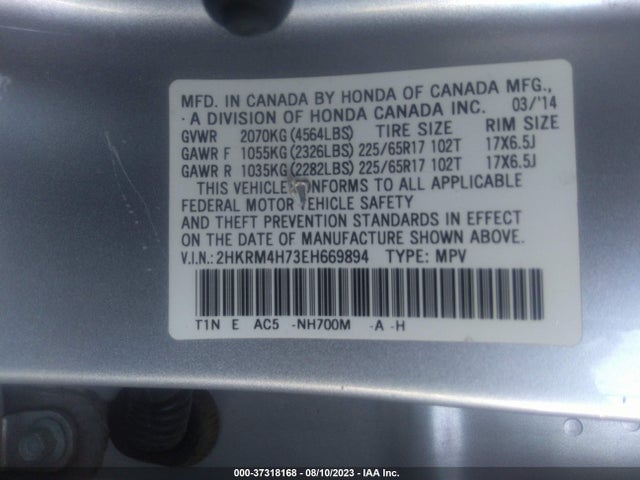 Honda Cr-v Ex-l 2014 2HKRM4H73EH669894 Image 9