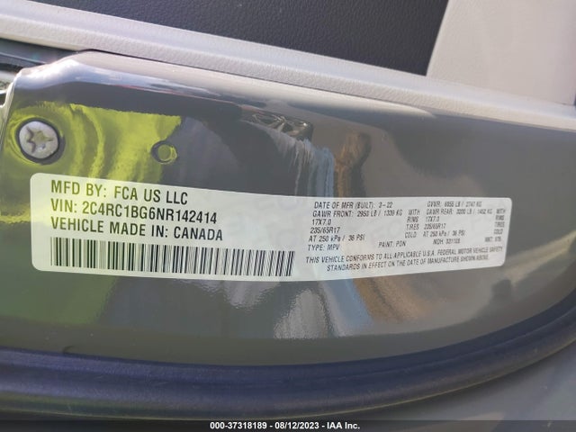 2C4RC1BG6NR142414 Chrysler Pacifica Touring L