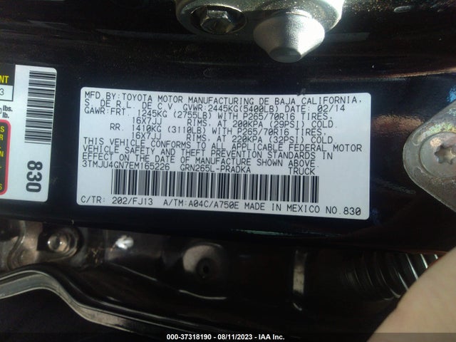 Toyota Tacoma Prerunner 2014 3TMJU4GN7EM165226 Image 9