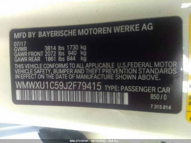 WMWXU1C59J2F79415 Mini Hardtop 4 Door Cooper