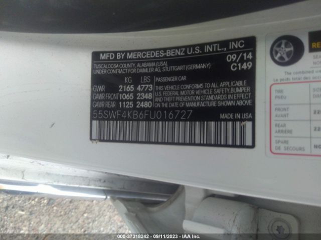 55SWF4KB6FU016727 Mercedes-Benz C-class C 300
