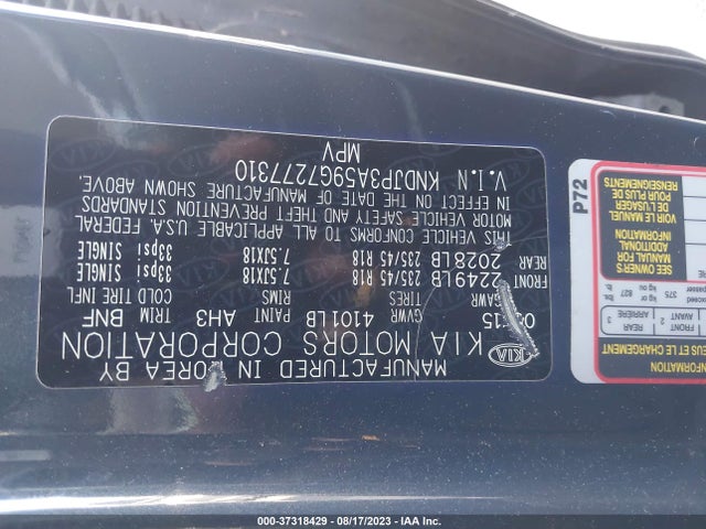 KIA SOUL + 2016 KNDJP3A59G7277310 Image 9