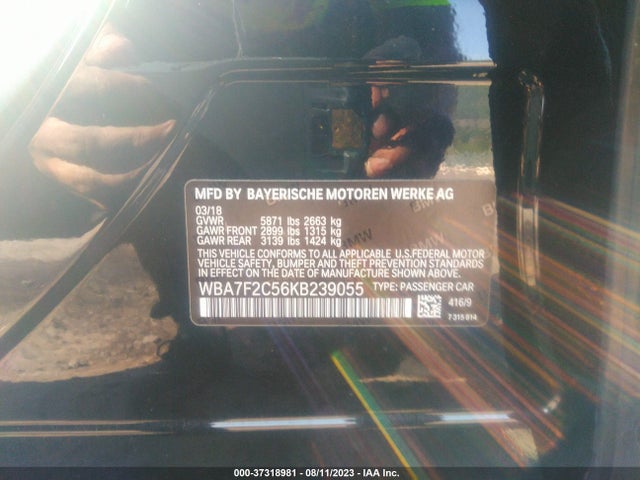 WBA7F2C56KB239055 BMW 7 Series 750i Xdrive