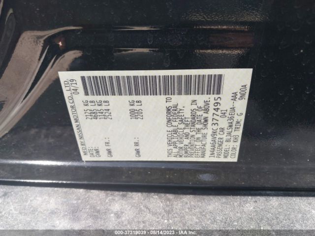 1N4AA6AV9KC377495 Nissan Maxima Sr