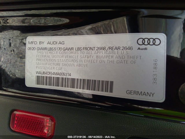 2021 Audi S5, VIN: WAUB4CF54MA005314