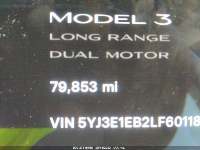 5YJ3E1EB2LF601186 Tesla Model 3 Long Range