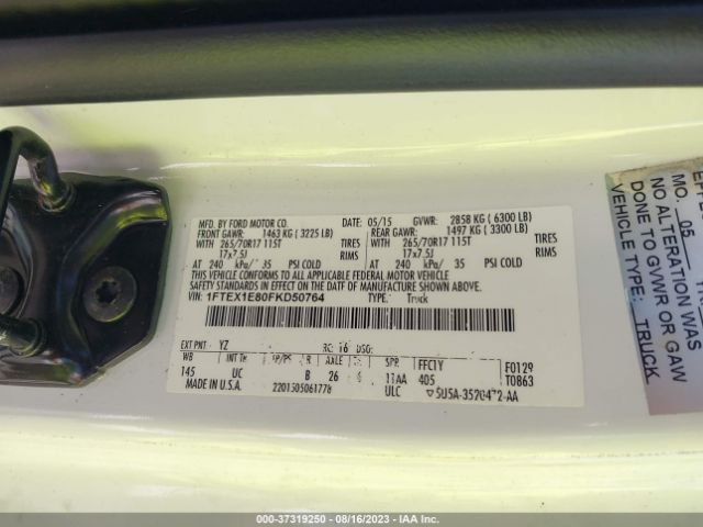 1FTEX1E80FKD50764 Ford F-150 Xlt/xl