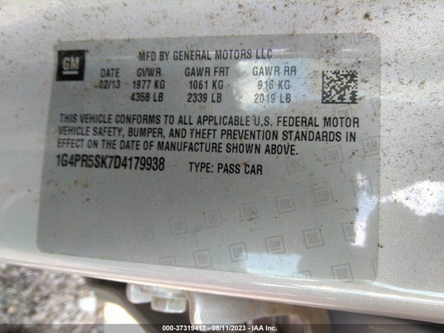 2013 BUICK VERANO CONVENIENCE GROUP VIN: 1G4PR5SK7D4179938