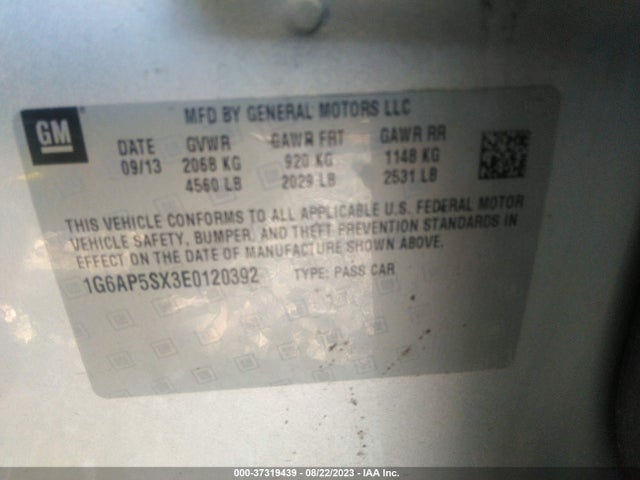 1G6AP5SX3E0120392 Cadillac Cts Sedan Rwd