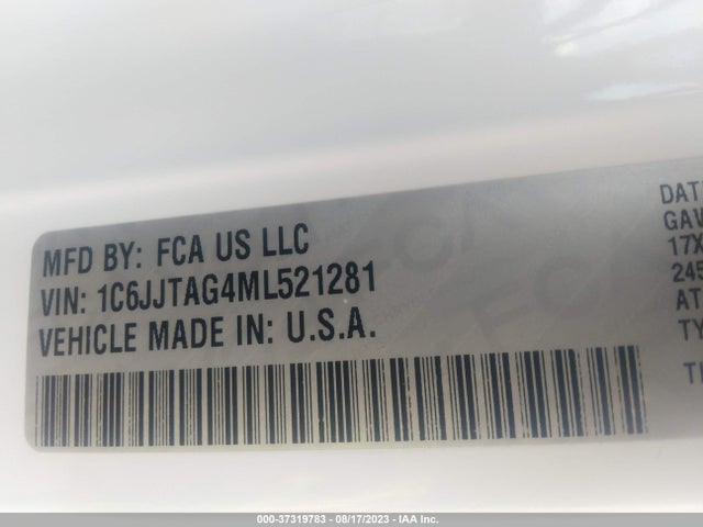 1C6JJTAG4ML521281 Jeep Gladiator Sport