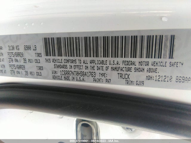 1C6RR7NT0HS641763 RAM 1500 Laramie