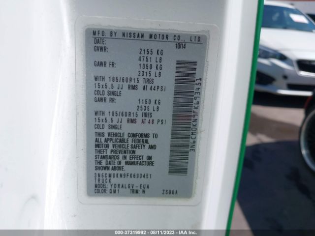 3N6CM0KN9FK693451 Nissan NV200 SV