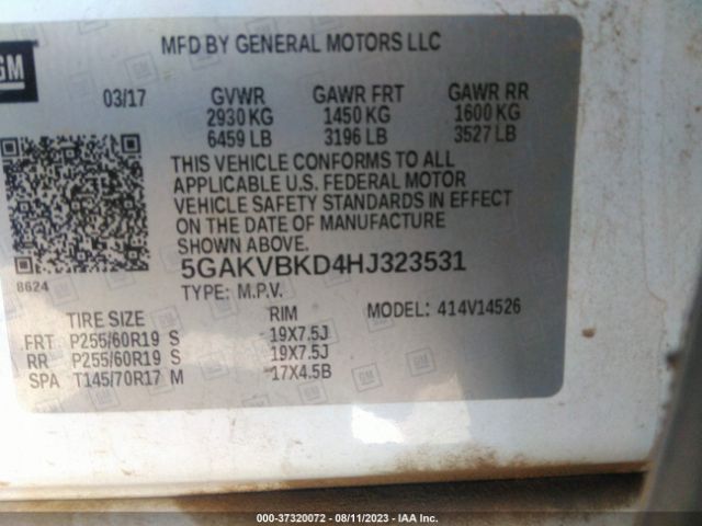 5GAKVBKD4HJ323531 Buick Enclave Leather