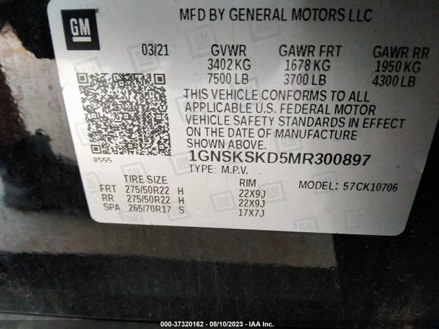 Chevrolet Tahoe Premier 2021 1GNSKSKD5MR300897 Image 9