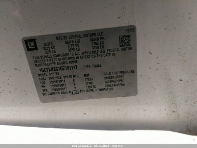 1GCVKNEC1GZ101117 Chevrolet Silverado 1500 Wt