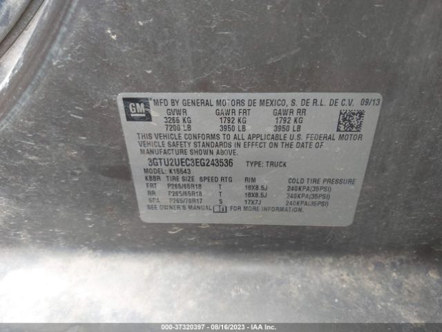 3GTU2UEC3EG243536 GMC Sierra 1500 Sle