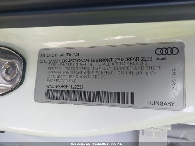 WAUEFGFF3F1122232 Audi A3 2.0t Premium Plus