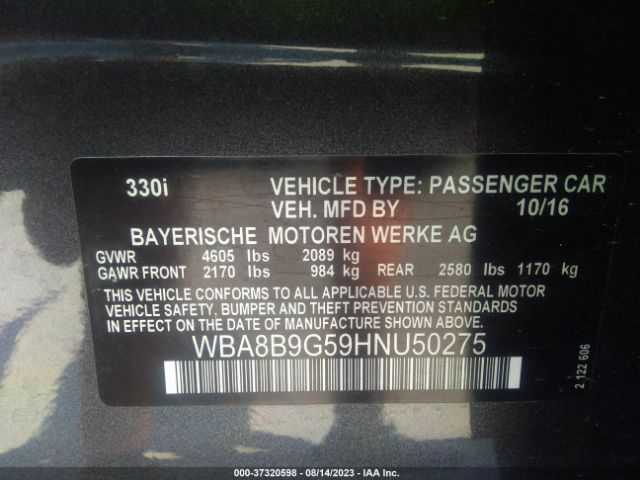WBA8B9G59HNU50275 BMW 3 Series 330i