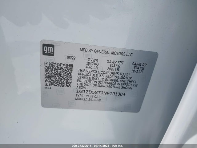 Chevrolet MALIBU LS 2022 1G1ZB5ST3NF191304 Image 9
