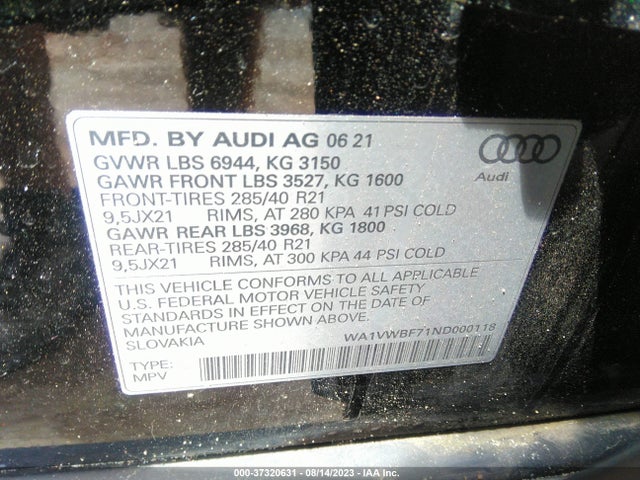 2022 Audi SQ7, VIN: WA1VWBF71ND000118