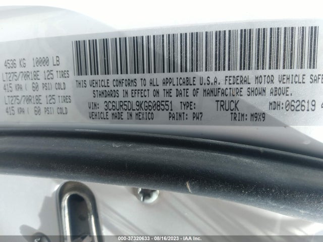 3C6UR5DL9KG608551 RAM 2500 Big Horn