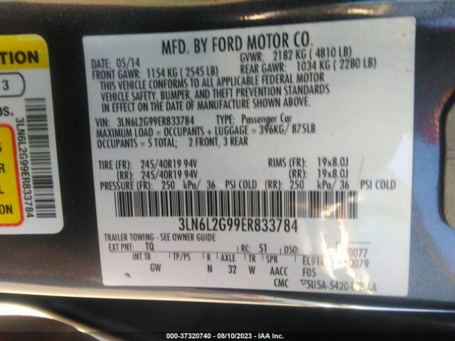 3LN6L2G99ER833784 Lincoln MKZ