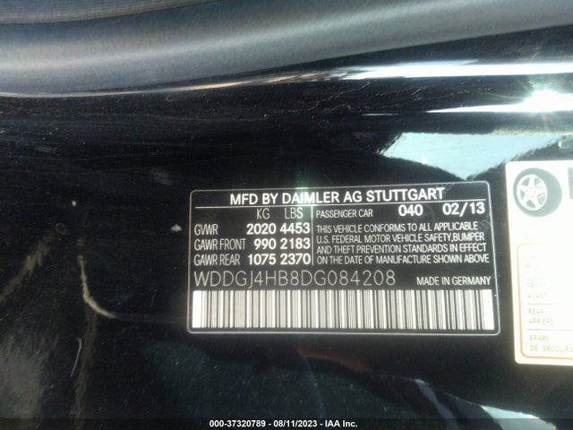 2013 MERCEDES-BENZ C-CLASS C 250 VIN: WDDGJ4HB8DG084208