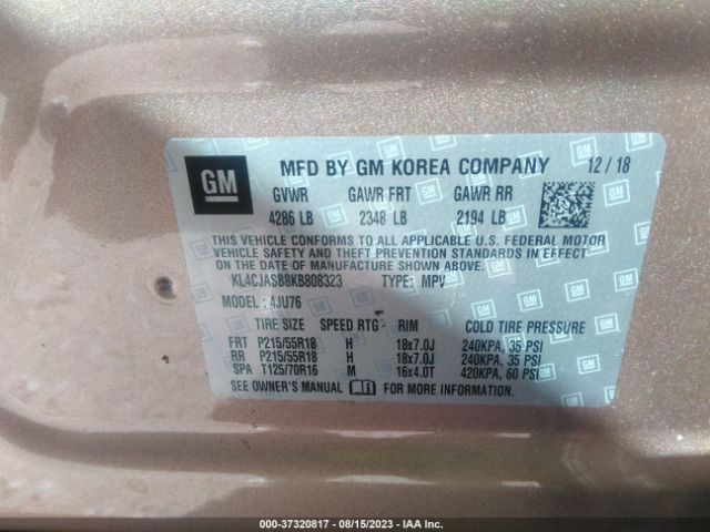 KL4CJASB8KB808323 Buick Encore Preferred