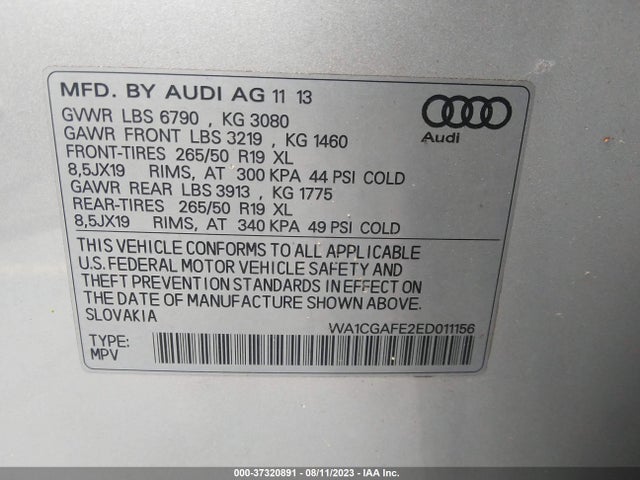 WA1CGAFE2ED011156 Audi Q7 3.0t Premium