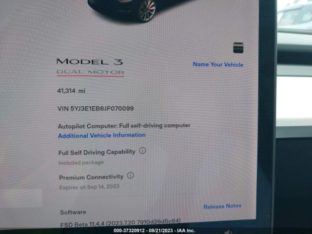 5YJ3E1EB6JF070099 Tesla Model 3 Performance