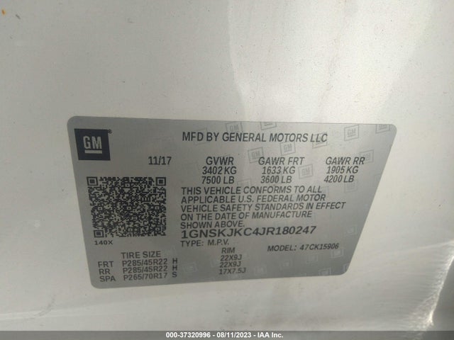 Chevrolet Suburban Premier 2018 1GNSKJKC4JR180247 Image 9