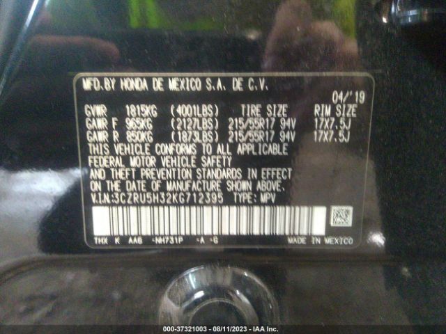 3CZRU5H32KG712395 Honda HR-V LX