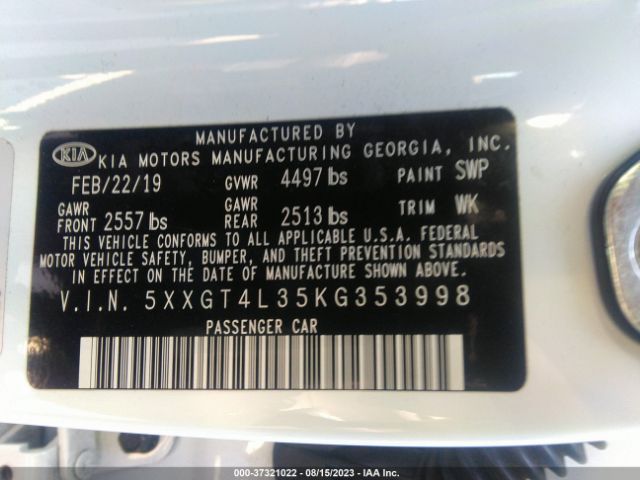 5XXGT4L35KG353998 KIA Optima S