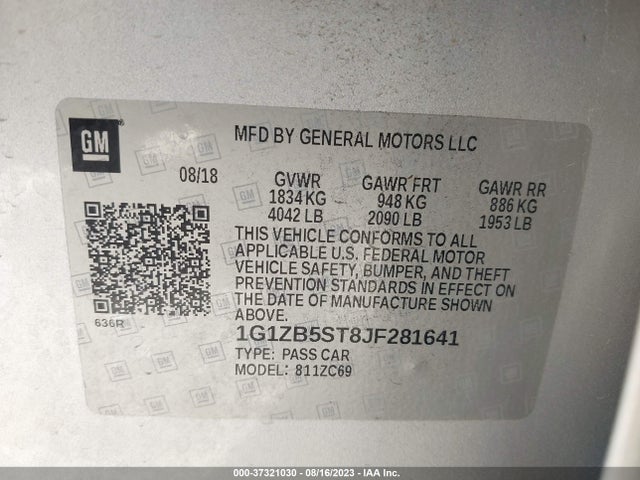 Chevrolet Malibu 1ls 2018 1G1ZB5ST8JF281641 Image 9