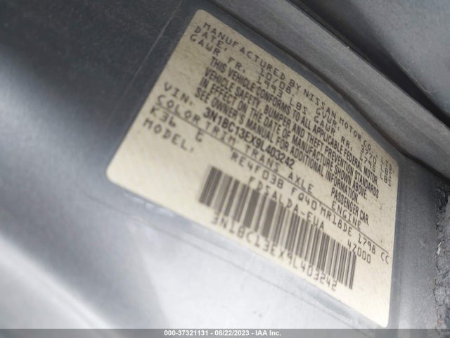 2009 NISSAN VERSA 1.8 S VIN: 3N1BC13EX9L403242