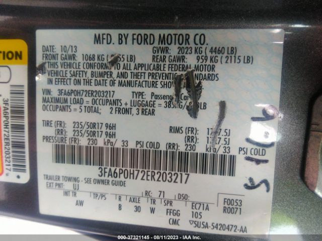3FA6P0H72ER203217 Ford FUSION SE