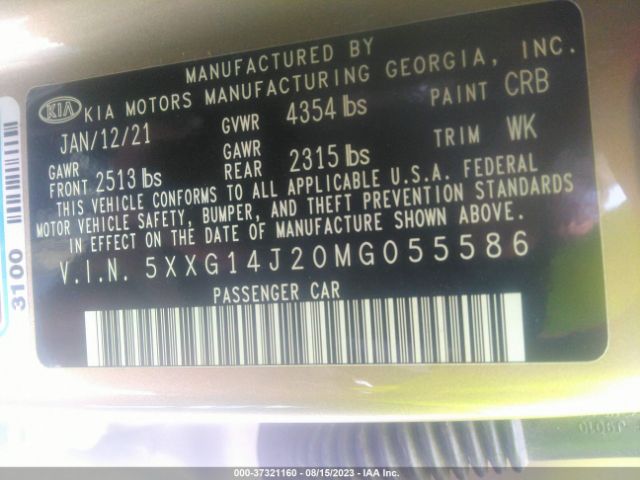 5XXG14J20MG055586 KIA K5 LXS
