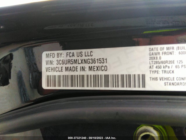3C6UR5MLXNG361531 RAM 2500 Big Horn