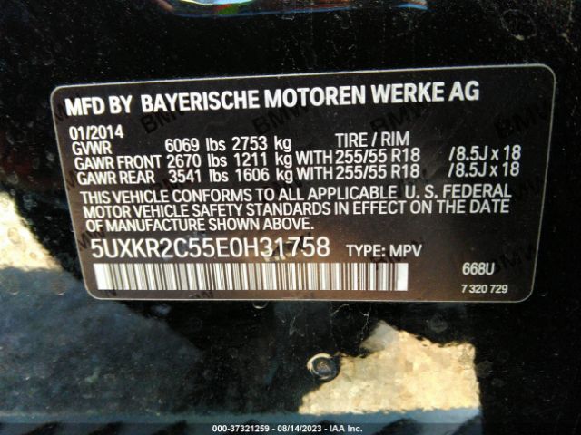 5UXKR2C55E0H31758 BMW X5 Sdrive35i