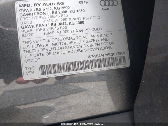 2020 Audi SQ5, VIN: WA1B4AFY6L2012950