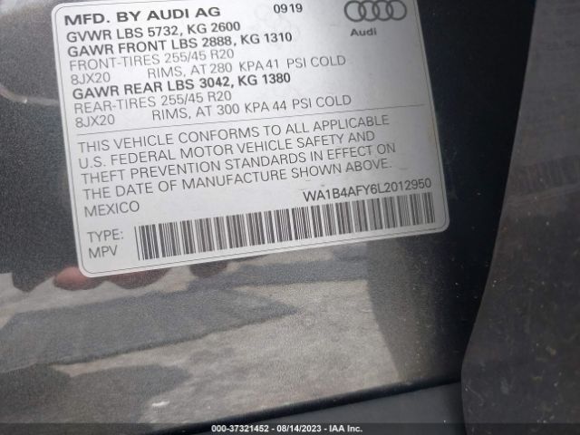 WA1B4AFY6L2012950 Audi Sq5 Premium Plus