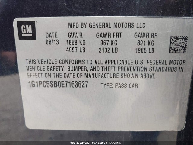 Chevrolet Cruze 1lt Auto 2014 1G1PC5SB0E7163627 Image 9