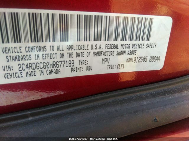 2C4RDGCG0HR677189 Dodge Grand Caravan Sxt