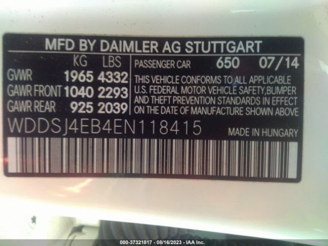 WDDSJ4EB4EN118415 Mercedes-Benz Cla-class Cla 250